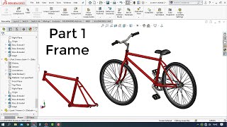 Solidworks Tutorial  How to Make a Bicycle Design Part 1  Frame [upl. by Adnowal]