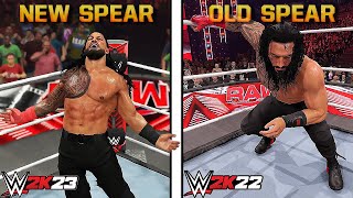 WWE 2K23 Vs WWE 2K22 Finishers Comparison [upl. by Nnywg949]