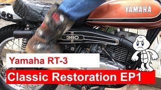 1973 Yamaha RT3 Classic Bike Restoration EP1 DT250 DT360 DT400 [upl. by Llesirg]