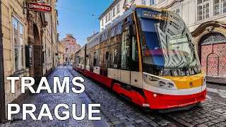 🇨🇿 Trams in Prague  Tramvaje v Praze 4K 2020 [upl. by Wilmette10]