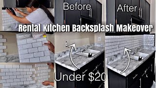 DIY Rental Kitchen MAKEOVER Removable BacksplashAffordable Kitchen TransformationRenter Friendly [upl. by Crutcher]