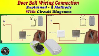 Door Bell Wiring Connection3 Methods How To Do Calling Bell Wiring Explained With Circuit Diagram [upl. by Ssegrub10]