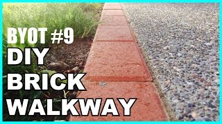 DIY BRICK WALKWAY  HOW TO INSTALL ACCENT PAVERS [upl. by Reh]