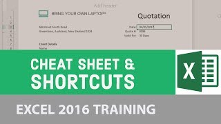 Cheat Sheet amp Shortcuts  Excel 2016 2424 [upl. by Garcia]