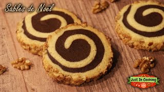 ❅ Recette de Sablés Spirales de Noël Chocolat Fève Tonka et Noix ❅ [upl. by Susejedesoj]