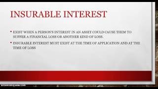 Part 5  Introduction to insurance  Insurable Interest [upl. by Neirb819]