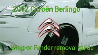 2012 Citroen Berlingo wingfender removal guide [upl. by Eirak543]