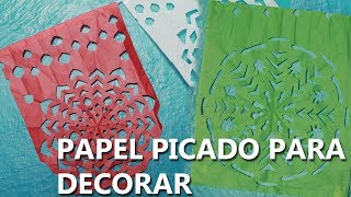 PAPEL PICADO FÁCIL  TUTORIAL  Cómo hacer [upl. by Eirallih364]