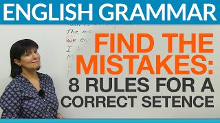 8 English Sentences Find the Mistakes [upl. by Kasper]