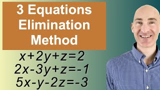 Solving Systems of 3 Equations Elimination [upl. by Marylee382]