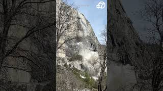 Thunderous rockfall closes roads and trails in Yosemite National Park [upl. by Schluter]