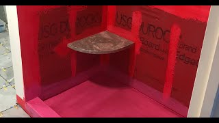 How To Waterproof Shower Walls  RedGard   Winni Designs LLC [upl. by Giesser677]