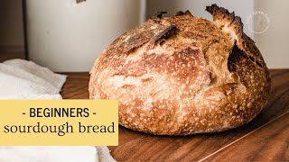 How to Make No Knead Sourdough Bread  Baked in a Dutch Oven [upl. by Ahsoik601]