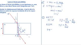 Exercice 1 Lame à faces parallèles [upl. by Vita]
