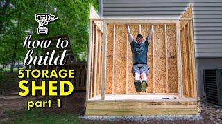 HOW TO BUILD A SHED PT 1  Framing The Floor Walls amp Roof plus Siding [upl. by Angy365]