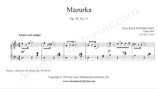 Tchaikovsky  Mazurka Op 39 No 11 [upl. by Deeanne770]