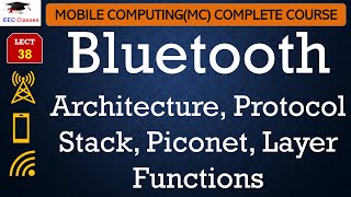 L38 Bluetooth Architecture Protocol Stack Piconet Layer Functions  Mobile Computing Lectures [upl. by Aseeral818]