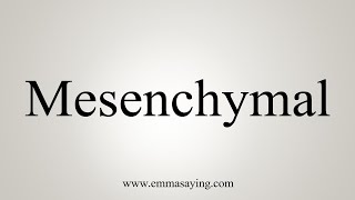 How To Say Mesenchymal [upl. by Hasan732]