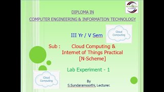 Cloud amp IOT Lab Ex1 [upl. by Aramat]