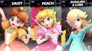 Super Smash Bros Ultimate Daisy VS Peach VS Rosalina [upl. by Slocum]