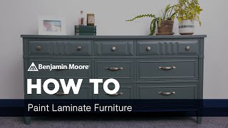 How to Paint Laminate Furniture  Benjamin Moore [upl. by Yeo]