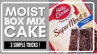 MOIST Box Mix Cake 3 Simple Tricks [upl. by Wehttan]