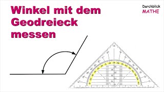 Geodreieck Stumpfer Winkel messen [upl. by Rodrick]