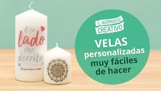 Cómo personalizar velas MUY FÁCIL  How to customize candles [upl. by Yemaj]