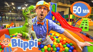 Blippi Visits an Indoor Playground Kinderland  Learn Colors with Blippi  Blippi Toys [upl. by Azilef]