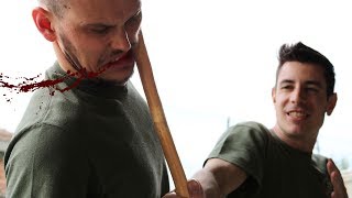 KRAV MAGA TRAINING • Stick vs bare hands how to counterattack stick beatings part 1 [upl. by Maurer869]