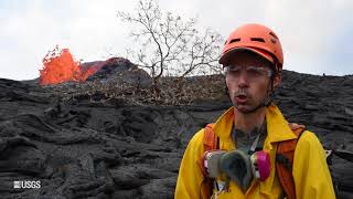 Kīlauea Volcano – USGS 24 Hour Watch Monitoring Lava Flow [upl. by Aytnahs]