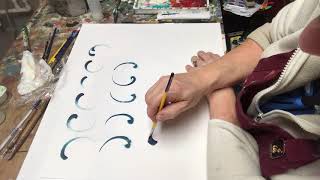 CStroke rosemaling Demonstration  Lise Lorentzen  unintentional ASMR [upl. by Hootman247]