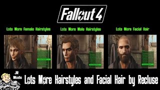 Fallout 4 Mod Showcase Lots More Hairstyles And Facial Hair By Recluse [upl. by Refennej]