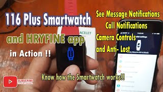 116 Plus smartwatch and HRYFine app DEMO Message Call Notifications see it in Action [upl. by Knarf280]