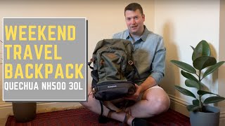 Quechua NH500 30L Weekend Travel Backpack Review with packing [upl. by Longawa512]