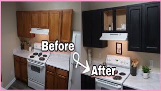 Peel amp Stick Wood Cabinets  Renter Friendly Hack [upl. by Annad515]