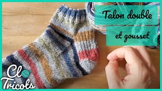 Le talon double et gousset heel flap and gusset  Tutoriel Chaussette [upl. by Donelu]