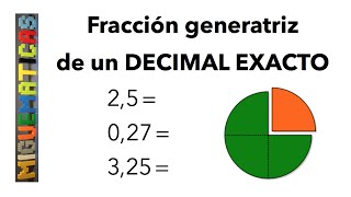 Fracción Generatriz de un número Decimal Exacto [upl. by Ahsaele]