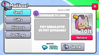 Pet Simulator 99 Giveaway LIVE 🔴 25 [upl. by Ykcub15]