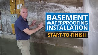 Basement Waterproofing Installation  Start to Finish [upl. by Aland]