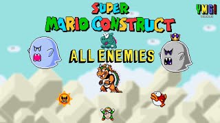 All Enemies in Super Mario Construct [upl. by Ahseiyk]