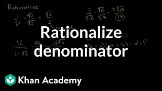 How to rationalize a denominator  Exponent expressions and equations  Algebra I  Khan Academy [upl. by Helprin]