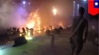 New video from Taiwans deadly Formosa Water Park fire  TomoNews [upl. by Neellek]