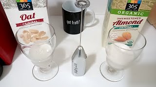 Oat Milk vs Almond Milk part 2 Frothing Test [upl. by Nnylear61]