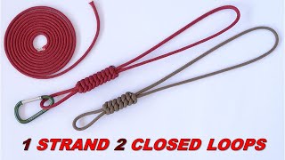 Single Strand 2 Closed Loops  Make a West Country Whipping Paracord Lanyard  Key Fob  DIY CBYS [upl. by Johna]