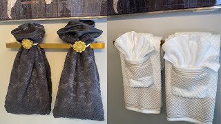 BATHROOM DECORATING IDEAS  Towel Folding Ideas for Bathroom  How to Fold Decorative Towels [upl. by Thorbert]