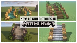 How To Build Stairs in Minecraft  6 Designs Easy Minecraft Build Tutorial [upl. by Watkins]