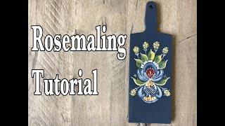 Rosemaling Tutorial  Hallingdal Bread Board [upl. by Magna784]