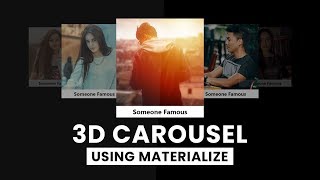 3D Carousel Using Materialize  Html CSS amp jQuery [upl. by Yelrehs]