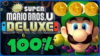 New Super Mario Bros U Deluxe 💚 57 Wiggler Floodlands 💚 100 All Star Coins [upl. by Attenna]